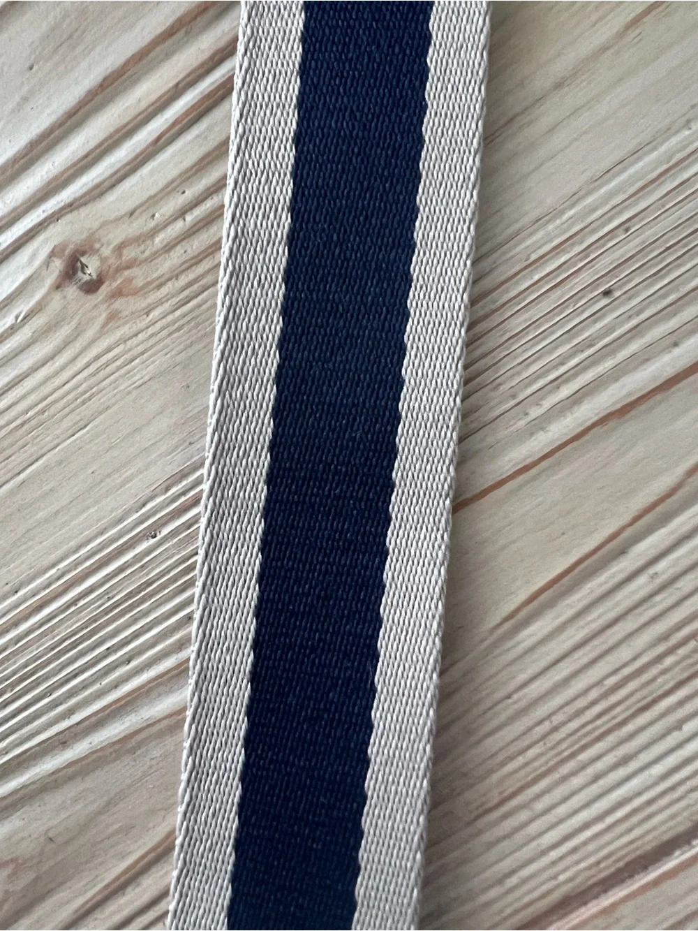 Navy Mini Essentials Crossbody Bag w/ Stripe Strap Coastal Minimalist Style